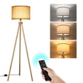 thumbnail image 1 of Wood Tripod Floor Lamp, Dimmable Standing Lamp Tall for Living Room, Bedroom, Office, 1 of 6