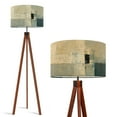 thumbnail image 1 of Wood Tripod Floor Lamp, Mid Century Wood Standing Lamp with 3 Color Temperature Dimmable Standing for Living Room, Bedroom, Office Abstract Flaxen Lamp Shade, 1 of 5