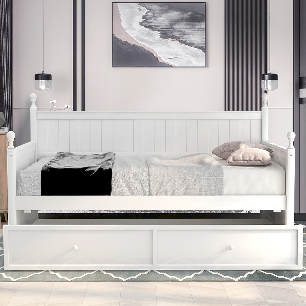 Wood Twin Size Daybeds with a Trundle, Twin Size Daybed Bed Frame for