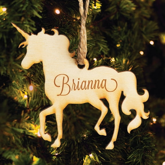 Wood Unicorn Personalized Ornament