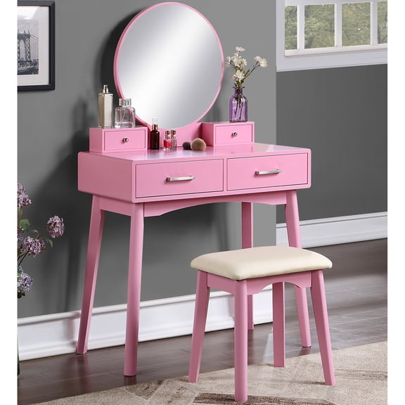 Wood Vanity with Mirror - Get Ready in Home - Any Space - Fit Home Decor