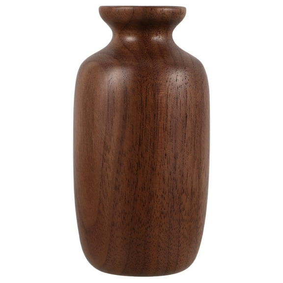 Wood Vase Chinese Style Vase Rustic Wood Flower Bottle Decorative Wooden Flower Arrangement