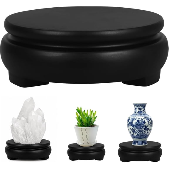 Wood Vase Stand Trophy Base: Vintage Circular Table Lamp Teapot Base Antique Jade Stand Stone Base Handicraft Decoration Display Stand Stand for Home Decor
