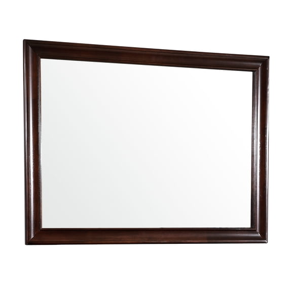 Wood Veneer Mirror with Clear Glass / Transitional Design for Bedroom Decor