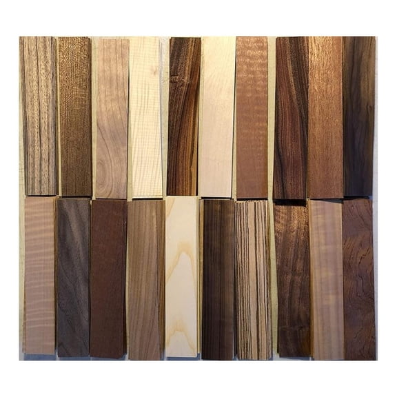 Wood Veneer Strips for Marquetry - 220 Pieces 8" x 1.5" - Assorted Wood Types - Arts & Crafts, Fingerboard, Inlay, Lutherie Projects