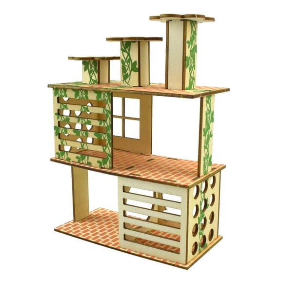 Wood Villa House Small Animal Hideout for Guinea Pig Hamster Mouse Hedgehog