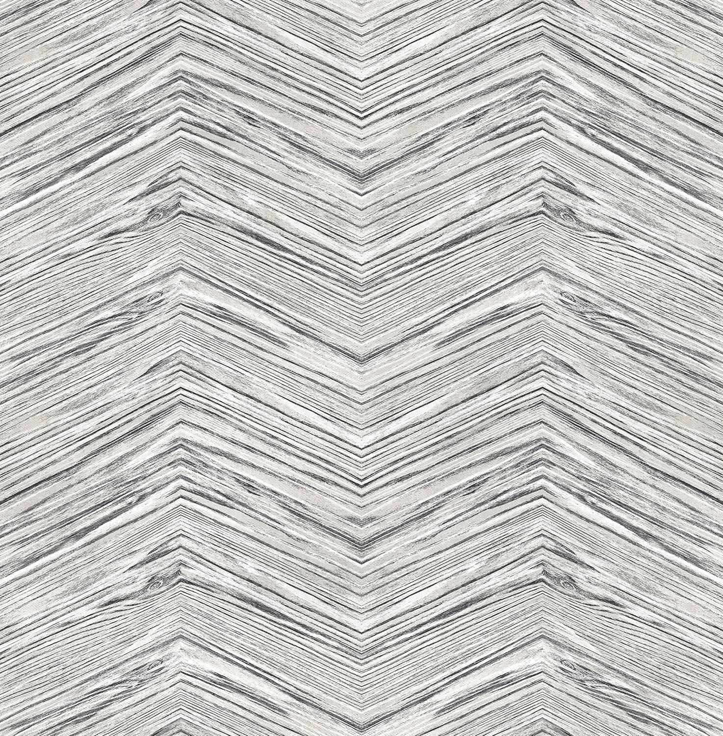 Wood Vinyl Peel Stick Wallpaper Roll (Covers 30.75 sq. ft.) (Grey Black