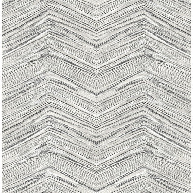 Wood Vinyl Peel Stick Wallpaper Roll (Covers 30.75 sq. ft.) (Grey Black