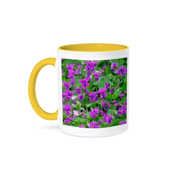 Wood Violets Mug 11oz Two-Tone Yellow