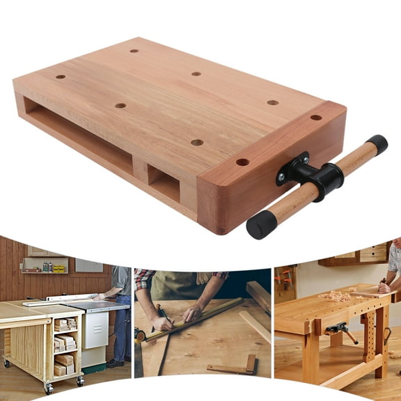 Wood Vise Workbench Desktop Woodworking Vise Portable Smart Vice with Clamping Wood Workbench with Two G-type Fixing Clips Impact Wear Resistant