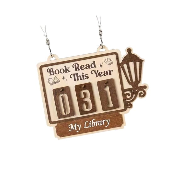 Wood Wall Art For Readers Unique Book Counter Decoration With Number Tracking