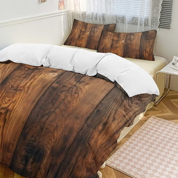 Wood Wall Bedding Set Duvet Cover Couple Bedclothes Pillowcase Customized Home Textiles Bed Set for Twin Size