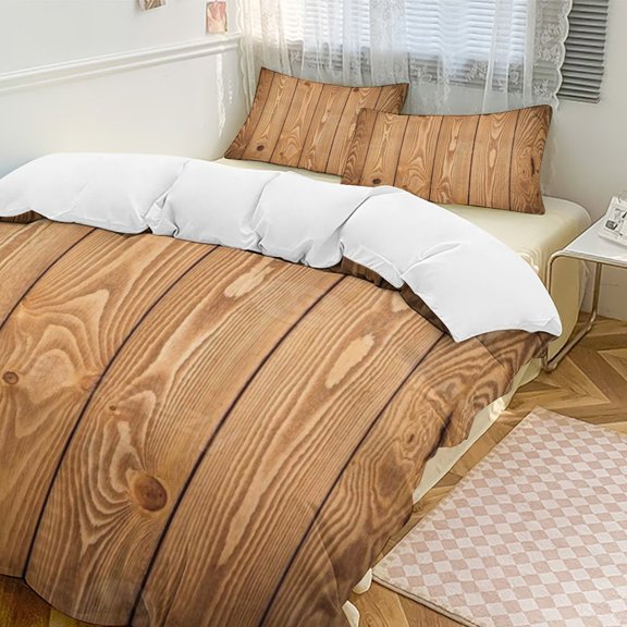 Wood Wall Bedding Set Duvet Cover Couple Bedclothes Pillowcase Customized Home Textiles Bed Set for Twin Size