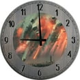 thumbnail image 1 of Wood Wall Clock 12 Inch Doomsday Clock World War Round Small Battery Operated Gray, 1 of 3