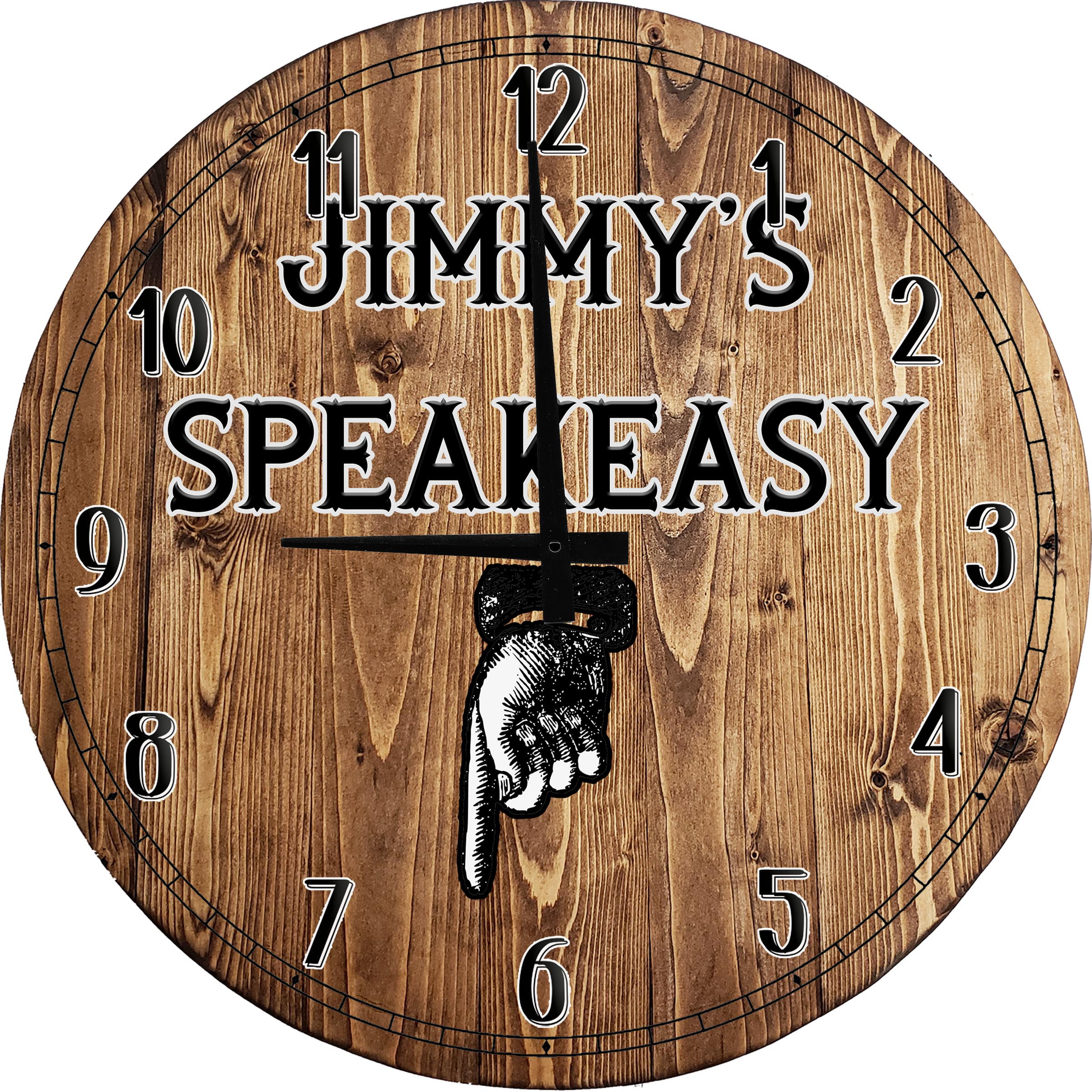 Wood Wall Clock 12 Inch Retro Speakeasy Downstairs Basement Entrance ...