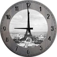 thumbnail image 1 of Wood Wall Clock 18 Inch Round Grey Wall Decor Vintage Paris Wall Art for Kitchen Round Small Battery Operated Gray, 1 of 4