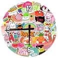 thumbnail image 1 of Wood Wall Clock 18 Inch Round Rainbow Pineapple Cute Girl Stickers Round Small Battery Operated Wall Art, 1 of 4