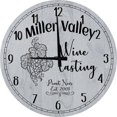 thumbnail image 1 of Wood Wall Clock 18 Inch Round Wine Tasting Vineyard Round Small Battery Operated Gray Wall Art, 1 of 4
