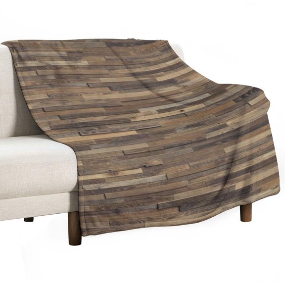Wood Wall Flannel Blanket Lightweight Blanket for Couch Sofa Bed, Super Soft Cozy Print Warm Blanket