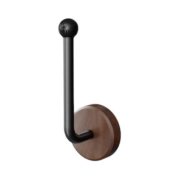 Wood Wall Hooks,Hair Rope Band Holder Wall Hooks,Wall Mounted Wood Rope Holder,Storage Hooks Organizer for Bathroom Entryway,Heavy Duty Organizer for Coats,Towels,and Robes,5.9 inch(Black*1)