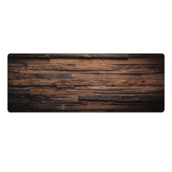 Wood Wall Kitchen Rugs Pvc Mats Set of 2 Pieces Non Slip Soft Cushioned Standing Mat And Runner Wipeable Floor Mat