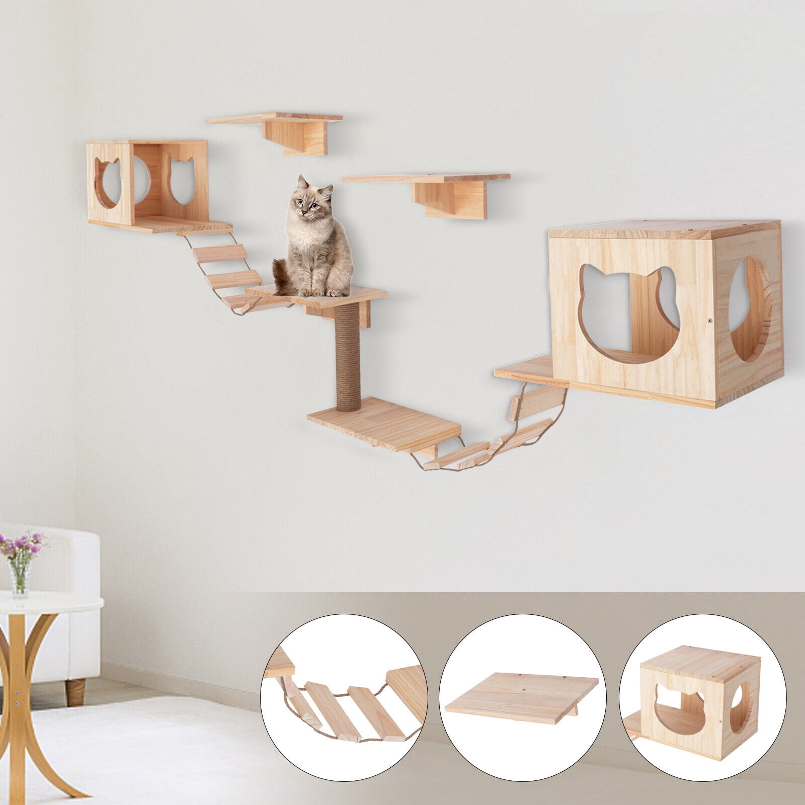 Stunning Five Shelves With Ladder Cat Tree image