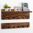 thumbnail image 1 of Wood Wall Mounted Coat Rack with Shelf, Hallway Shelf with 12 Coat Hooks,Dark Brown, 1 of 7