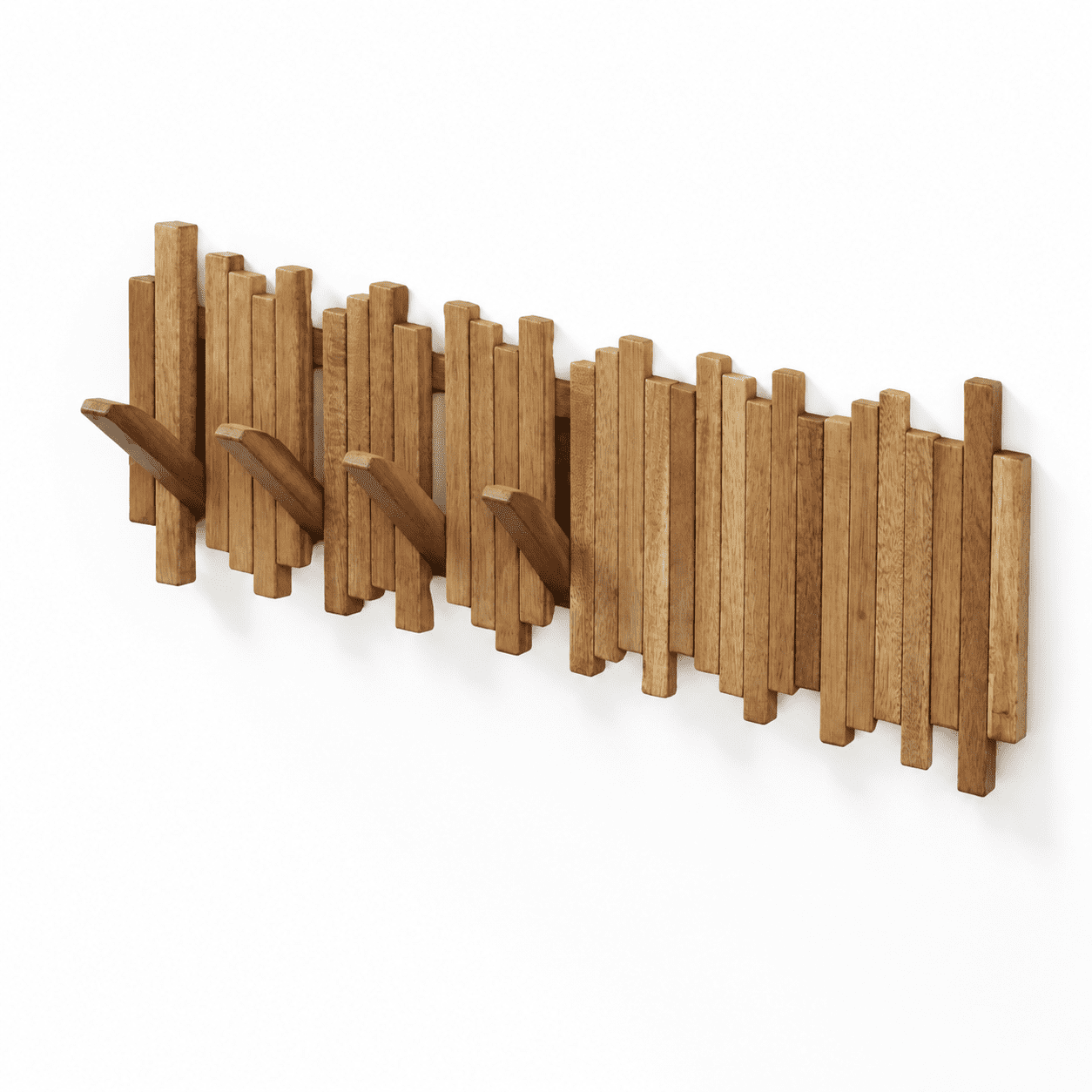 Wood Wall Mounted Piano Coat Rack| Rack Mount| Flip Down Hook 7 Hooks ...