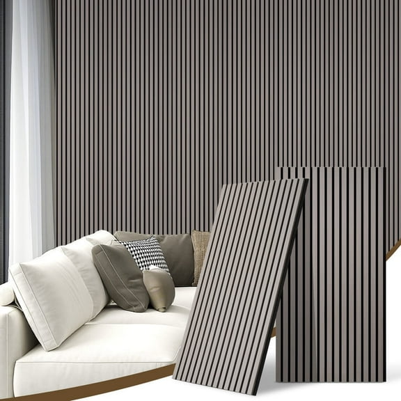 Wood Wall Panels 2 Pack, Home Improvement Wood Panels for Wall 46.45" x 23.81" Wall Panels for Interior Wall Decor, 3D Wood Slat Wall Panel/Fluted Soundproof Slat Sound Absorbing Panels