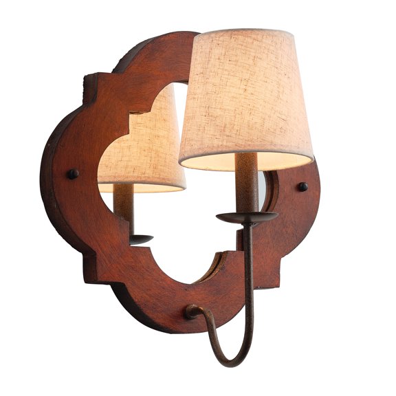 Wood Wall Sconces,Retro Industrial Lantern Bedside Wall Sconce Lighting Fixture for Bedroom, Hallway, Entryway