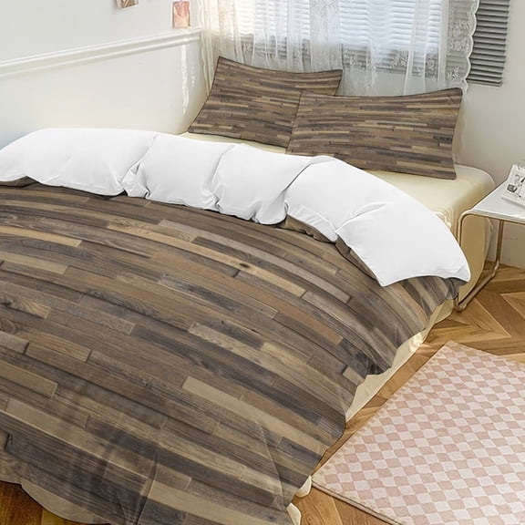 Wood Wall Set Duvet Cover Bedding Set Duvet Cover Polyester Quilt Cover for Twin Size