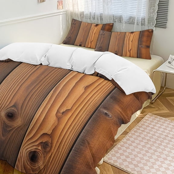 Wood Wall Set Duvet Cover Bedding Set Duvet Cover Polyester Quilt Cover for Twin Size