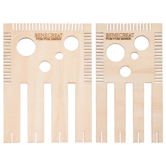 Wood Weaving Looms Kit Pompom Maker Fluff Ball Weaver DIY Wool Knitting Craft Wool Tool for Hanging Decor Woven 10mm/15mm/20mm/25mm Pom Ball Making