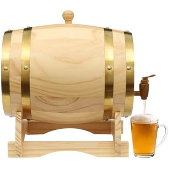 Wood Whiskey Barrel 5L/1.32gal Wine Oak Barrels with Stand & Faucet Vintage Whiskey Barrel Mini Wine Barrel Dispenser for Whiskey, Bourbon, Cocktails, Rum, Tequila, Mead Wine