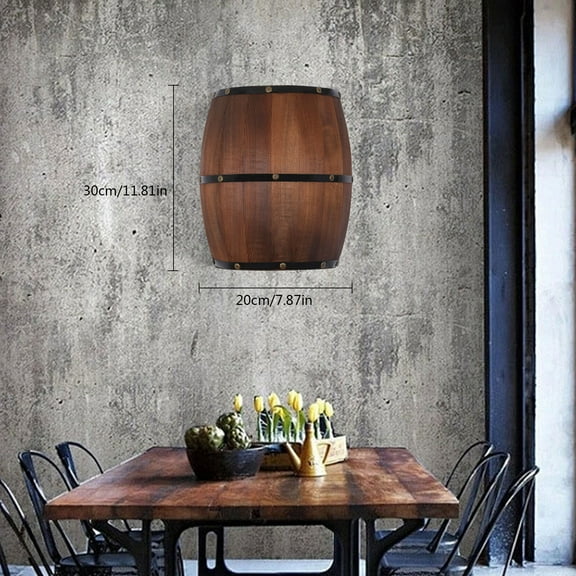 Wood Wine Barrel Wall Lamp Wall Light Fixture Sconce Lighting Home Decoration