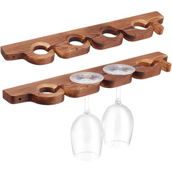 Wood Wine Glass Rack Camel 430x75x18mm Hole: 35mm