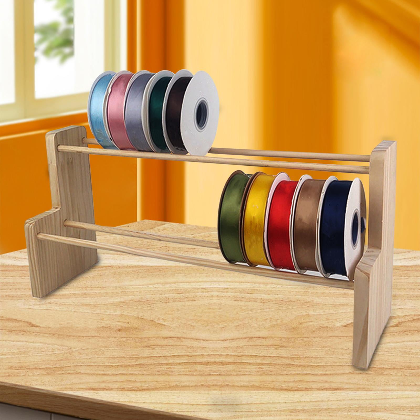 Wood Wires Spool Rack Ribbon Organizer Ribbon Roll Holder Braiding Hair