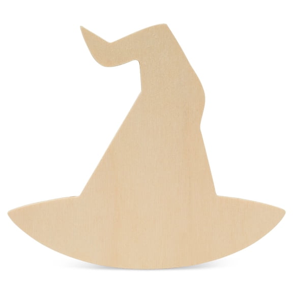 Wood Witch's Hat Cutouts 12 x 10-1/2 Inch, Pack of 6 Fall Unfinished Wood Cutouts to Paint and Display, DIY Halloween Décor, by Woodpeckers