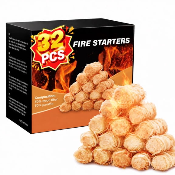 Wood Wool Firelighter Quick Ignite Fire Starters for Campfire Fire Pit Fireplace BBQ Outdoor Camping Bonfire