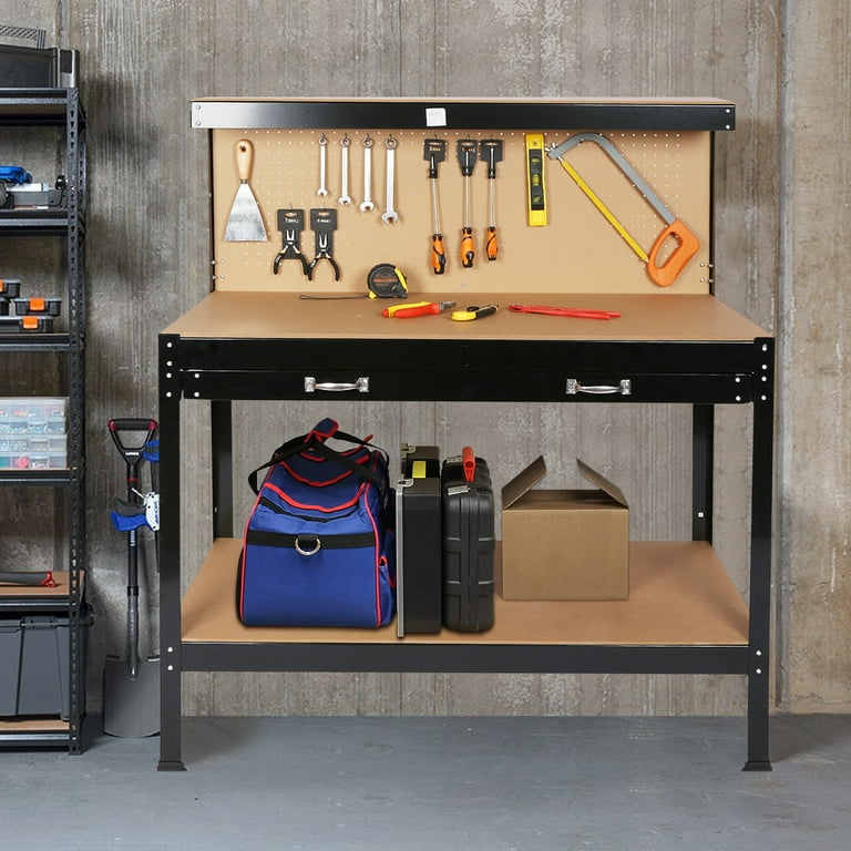 Workbench Table Garage Shop Tool Organizer Woodworking Table W