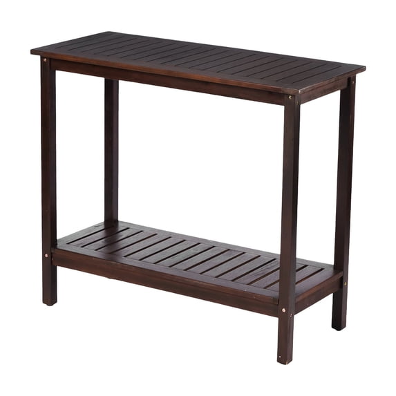 Wood Workstation With Rich Brown Color - For Garden, Balcony, Garage Stable And Versatile Console Table For Decorative Desk