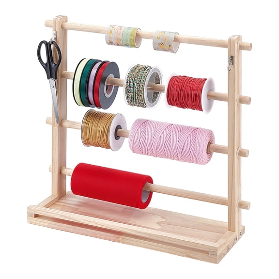 Wood Wrapping Ribbon Display Towers Rectangle PapayaWhip 40x15x40cm