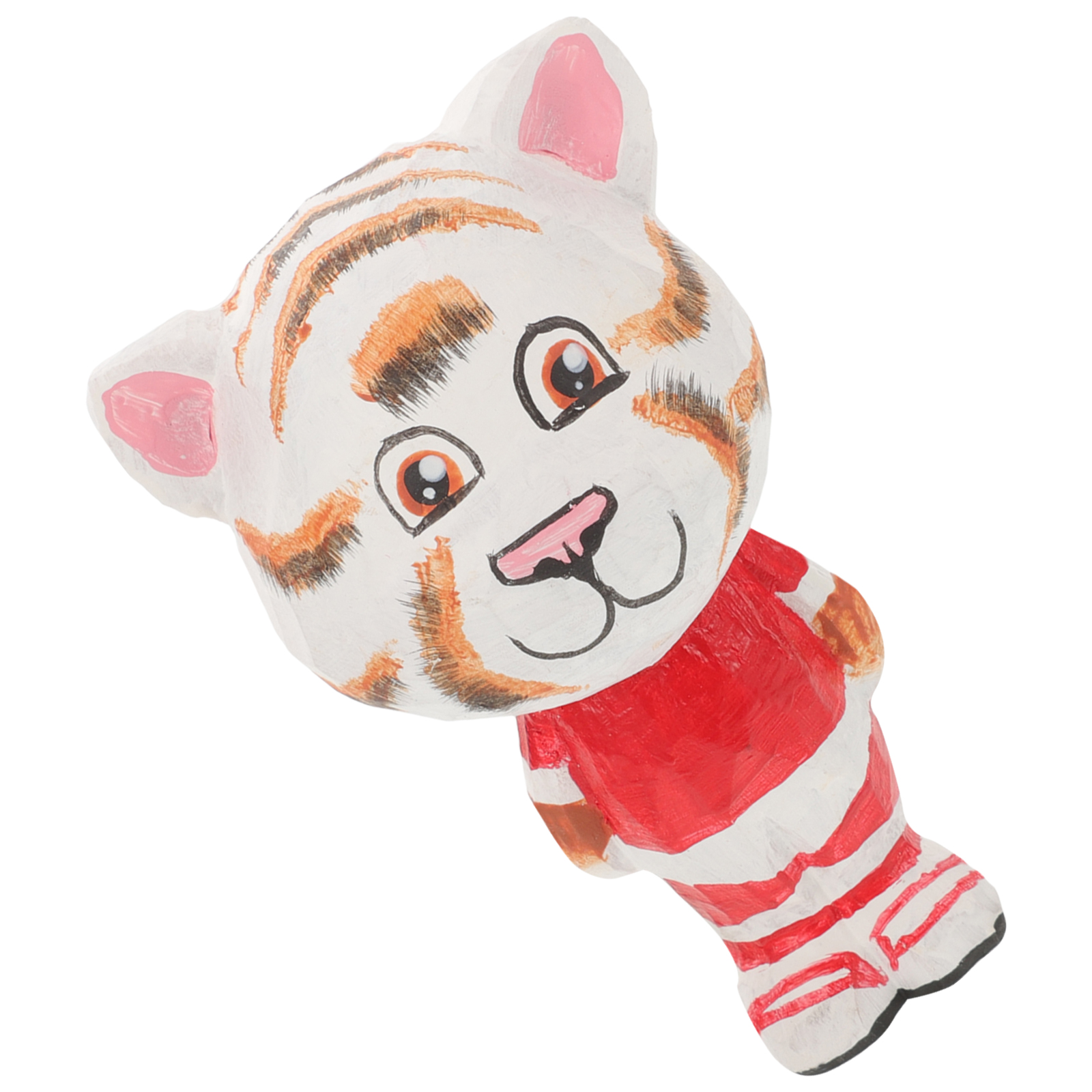 Wood Zodiac Tiger Figurine Desktop Ornament Tiger Decor Tiger Figurine