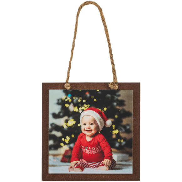 Wood and Acrylic Square Ornament