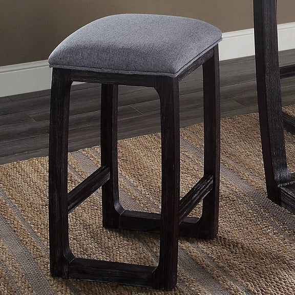 Wood and Fabric Stool / Rustic Bedroom Seating Solution