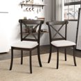 thumbnail image 1 of Wood and Fabric - X Back Design - Kitchen and Dining Setup - 2 Piece Chair Solution, 1 of 6