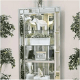 thumbnail image 1 of Wood and Glass Corner Curio Cabinet with Five Shelves Silver, 1 of 1