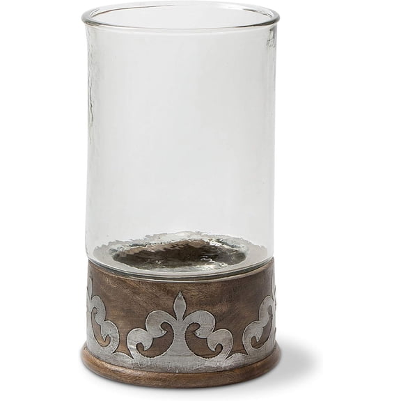Wood and Inlay Metal Heritage Collection 16.5-Inch Tall Candleholder