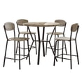 thumbnail image 1 of Wood and Metal 5 Piece Counter Height Dining Set, Gray and Black, 1 of 6