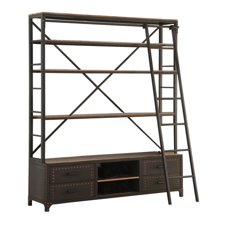 Acme Furniture Actaki 64"W Bookshelf, Sandy Gray